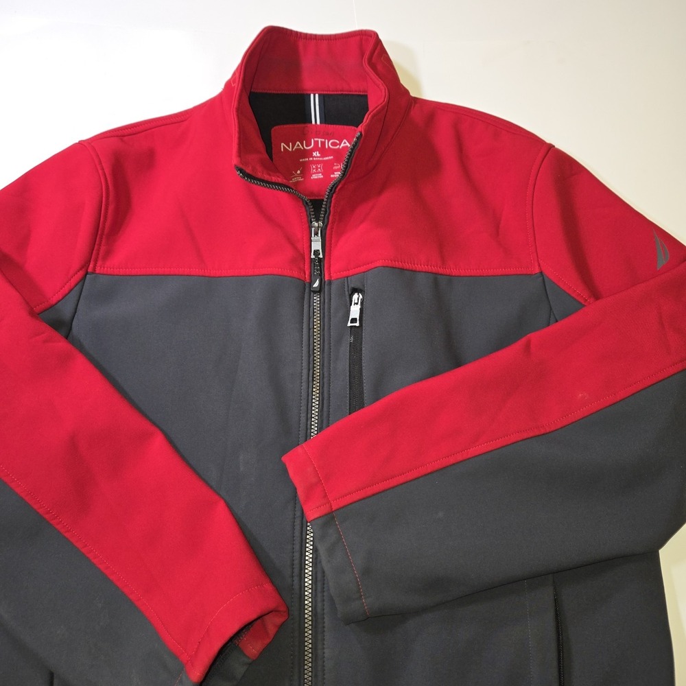 Nautica Vintage Full Zip Jacket‎ Adult Men's XL Red/ Gray